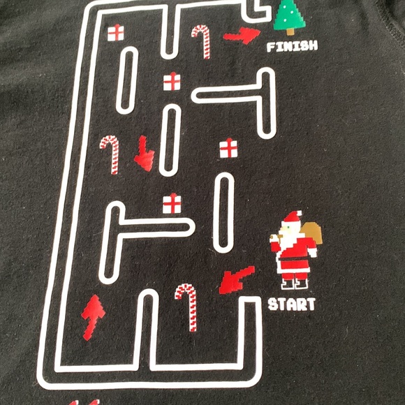 Gymboree 5 Black Gaming Santa Shirt EUC Holiday Christmas Top - Picture 5 of 7